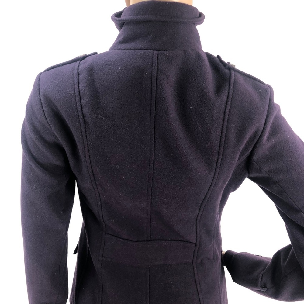 George Purple Belted Double Breasted Peacoat Fitted A-Line Jacket Coat XS - Picture 6 of 8